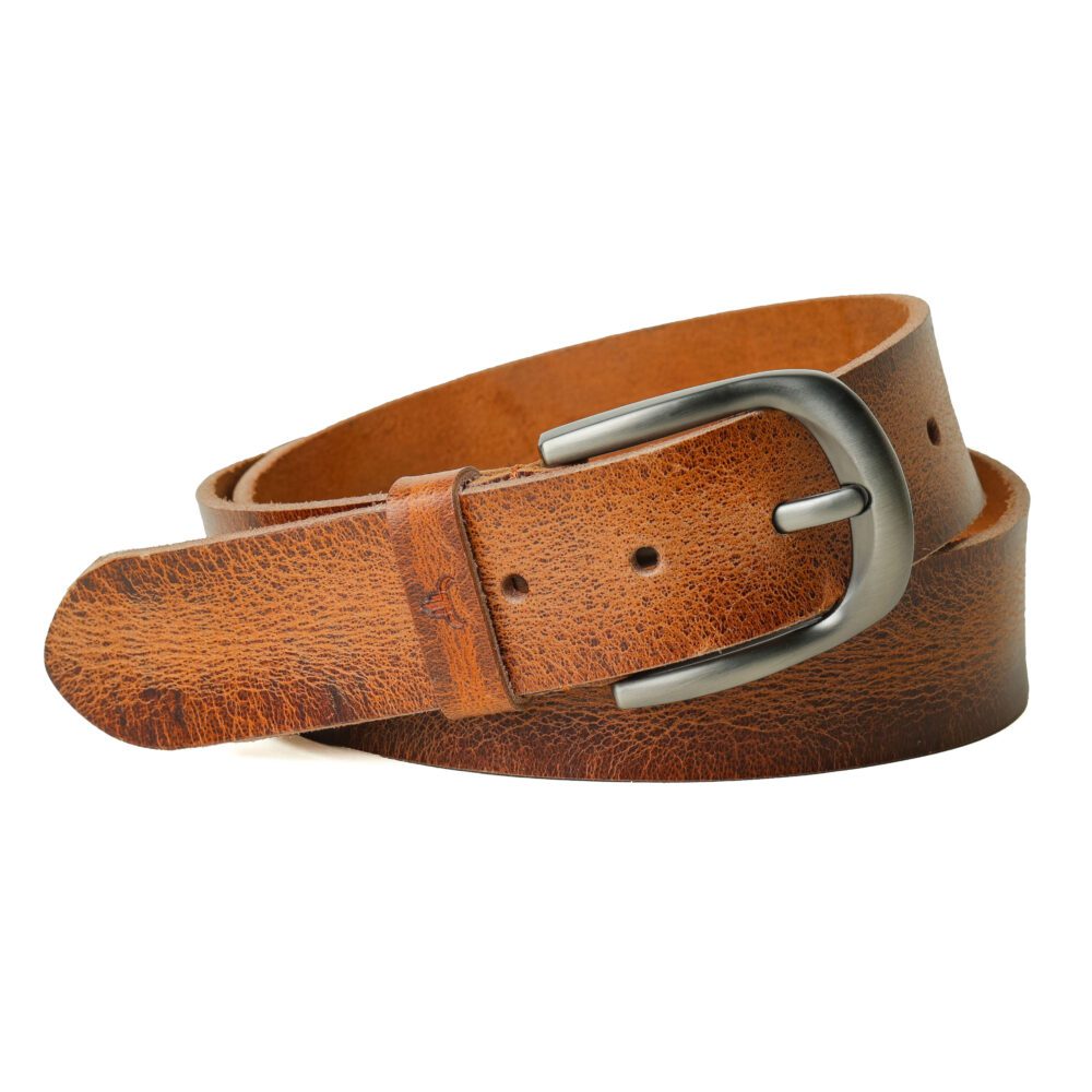 Jeans Mens Leather Belt – 40mm Tan Brown
