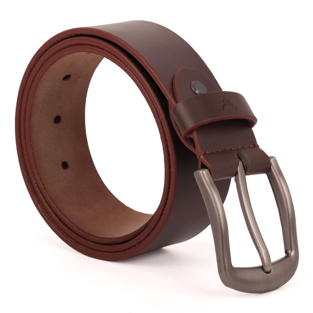 Casual Mens Leather Belt - 40mm Brown
