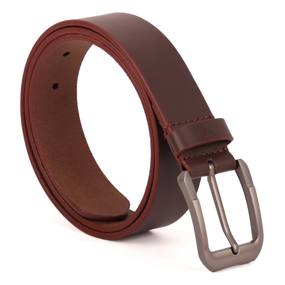 Dress Mens Leather Belt - 35mm Brown