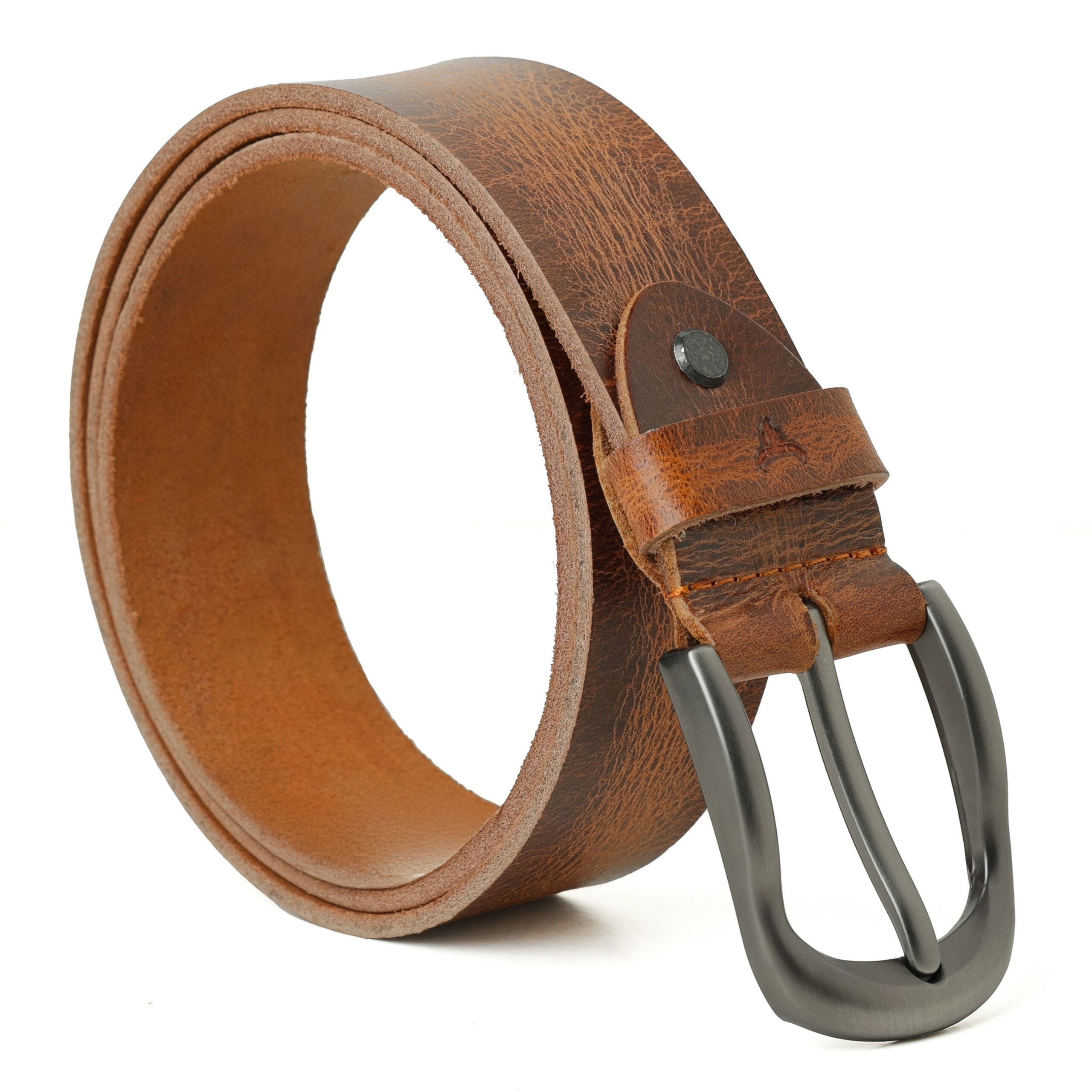 Jeans Mens Leather Belt - 40mm Tan Brown