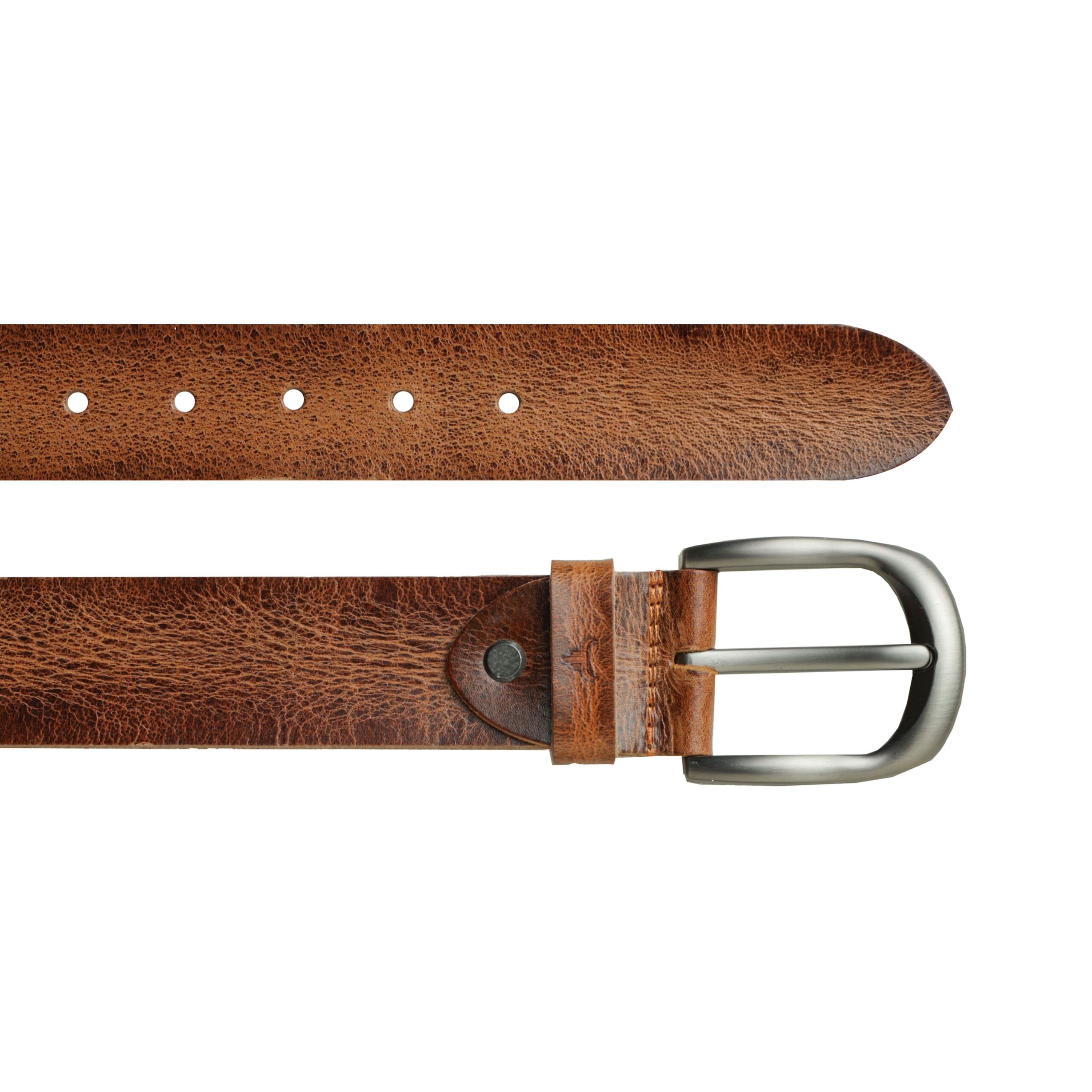 Jeans Mens Leather Belt - 40mm Tan Brown - Image 4