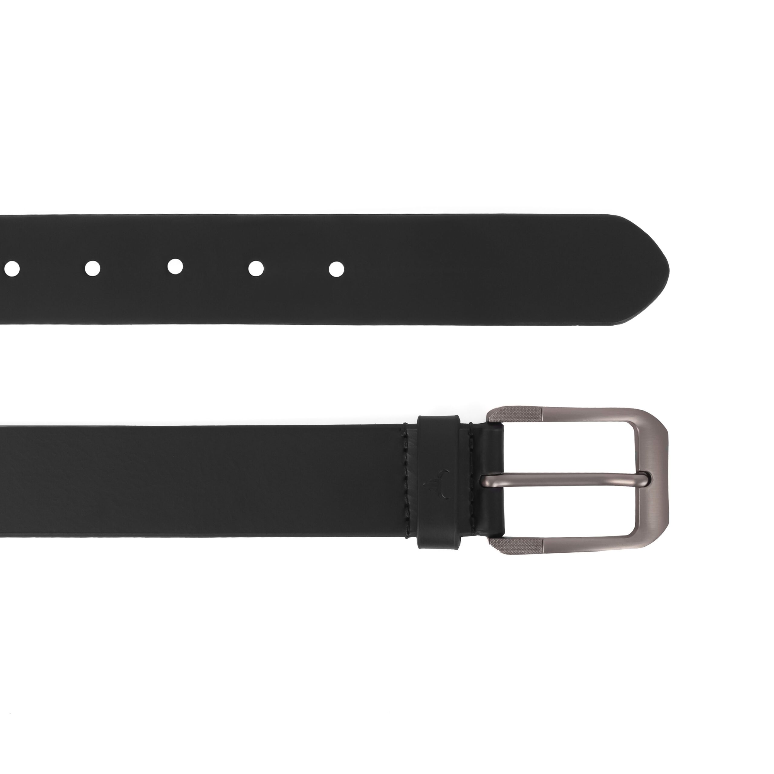 Dress Mens Leather Belt - 35mm Black - Image 3