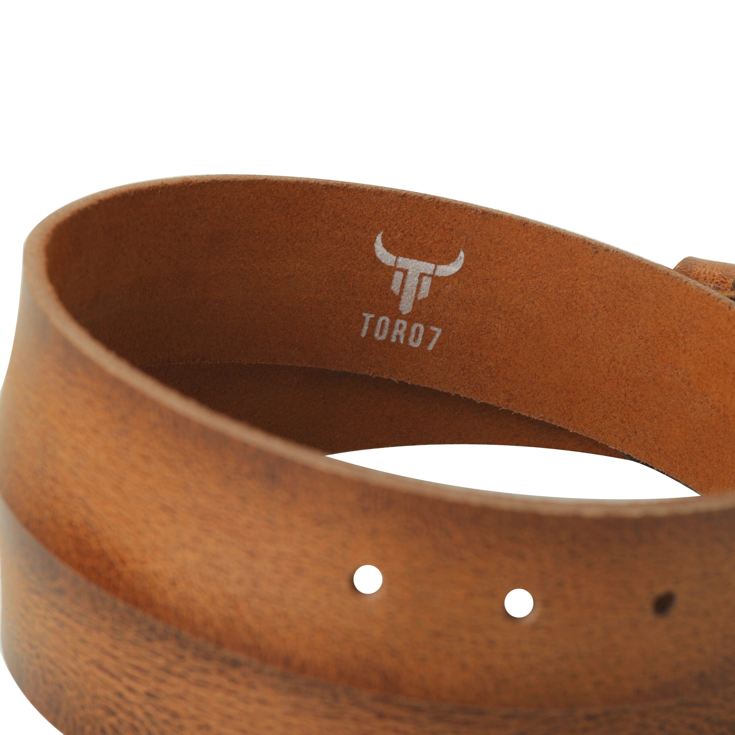 Jeans Mens Leather Belt - 40mm Tan Brown - Image 3