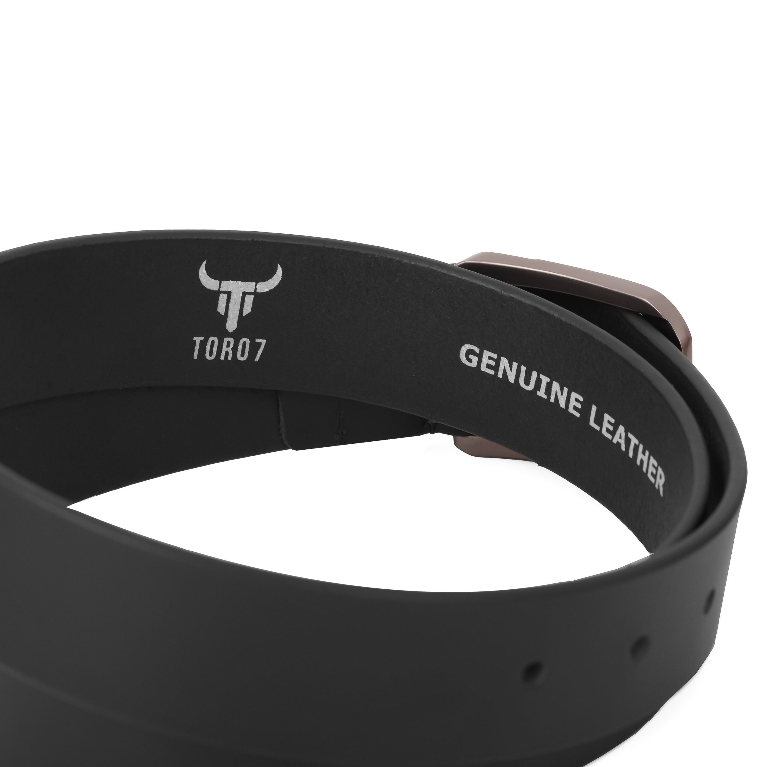 Dress Mens Leather Belt - 35mm Black - Image 4